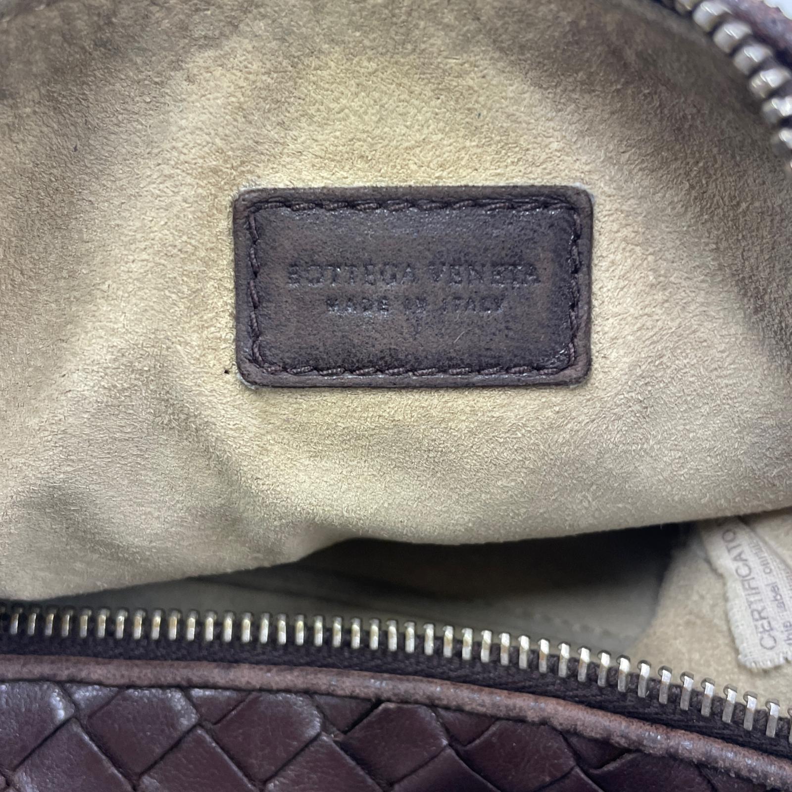 極美品 ボッテガヴェネタ イントレチャート レザー ハンドバッグ 本革 ブラウン 茶色 ブランド レディース RUM CU20-2