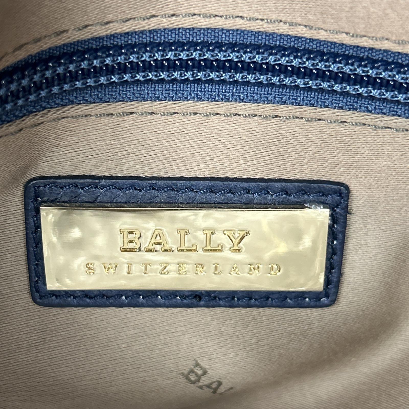 美品 バリー レザー 2WAY チェーン ショルダーバッグ 肩掛け トート ハンド ネイビー 紺 レディース RRE CG22-1