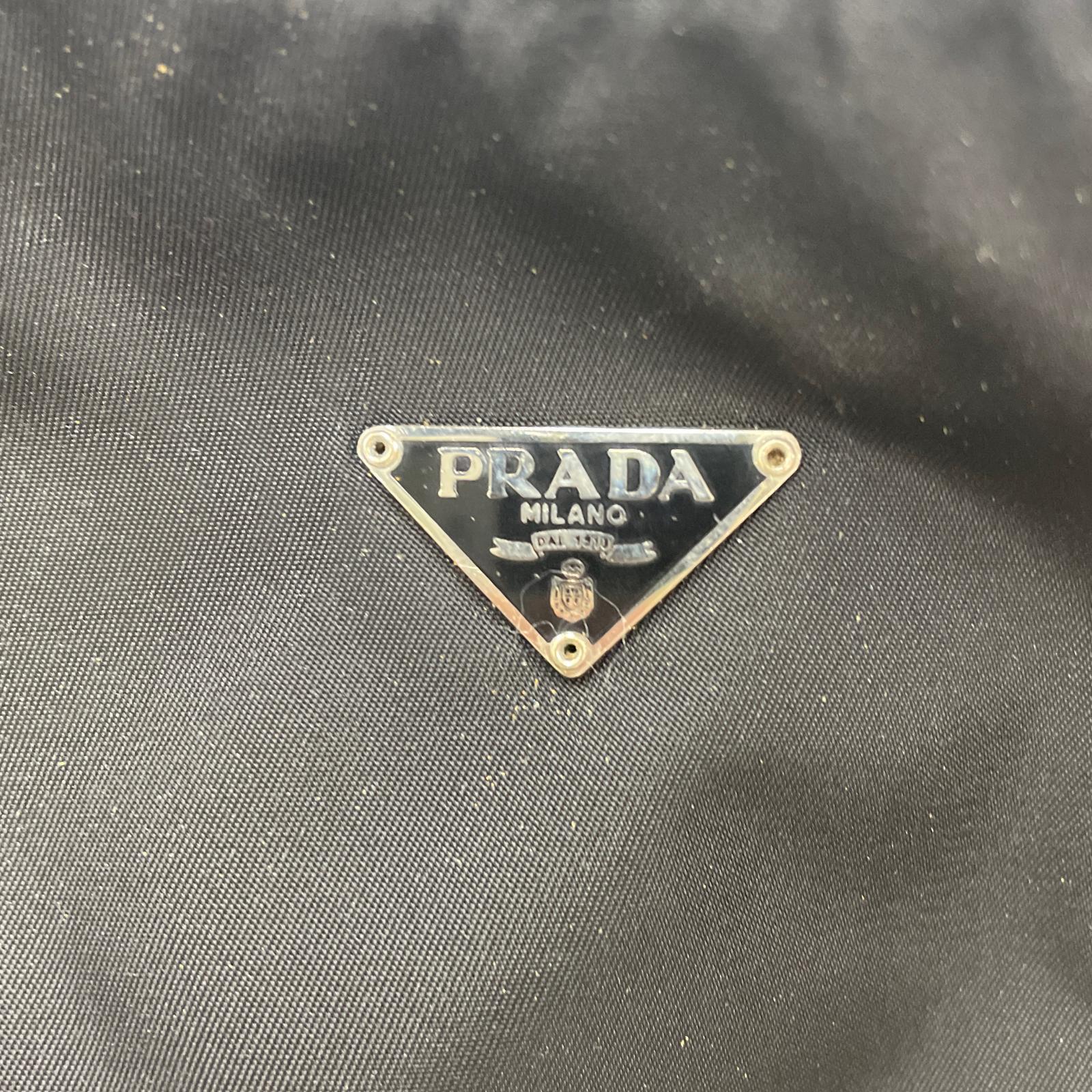 極美品 プラダ テスート ナイロン トライアングルロゴ ハンドバッグ ブラック 黒 レディース RUM CU20-3