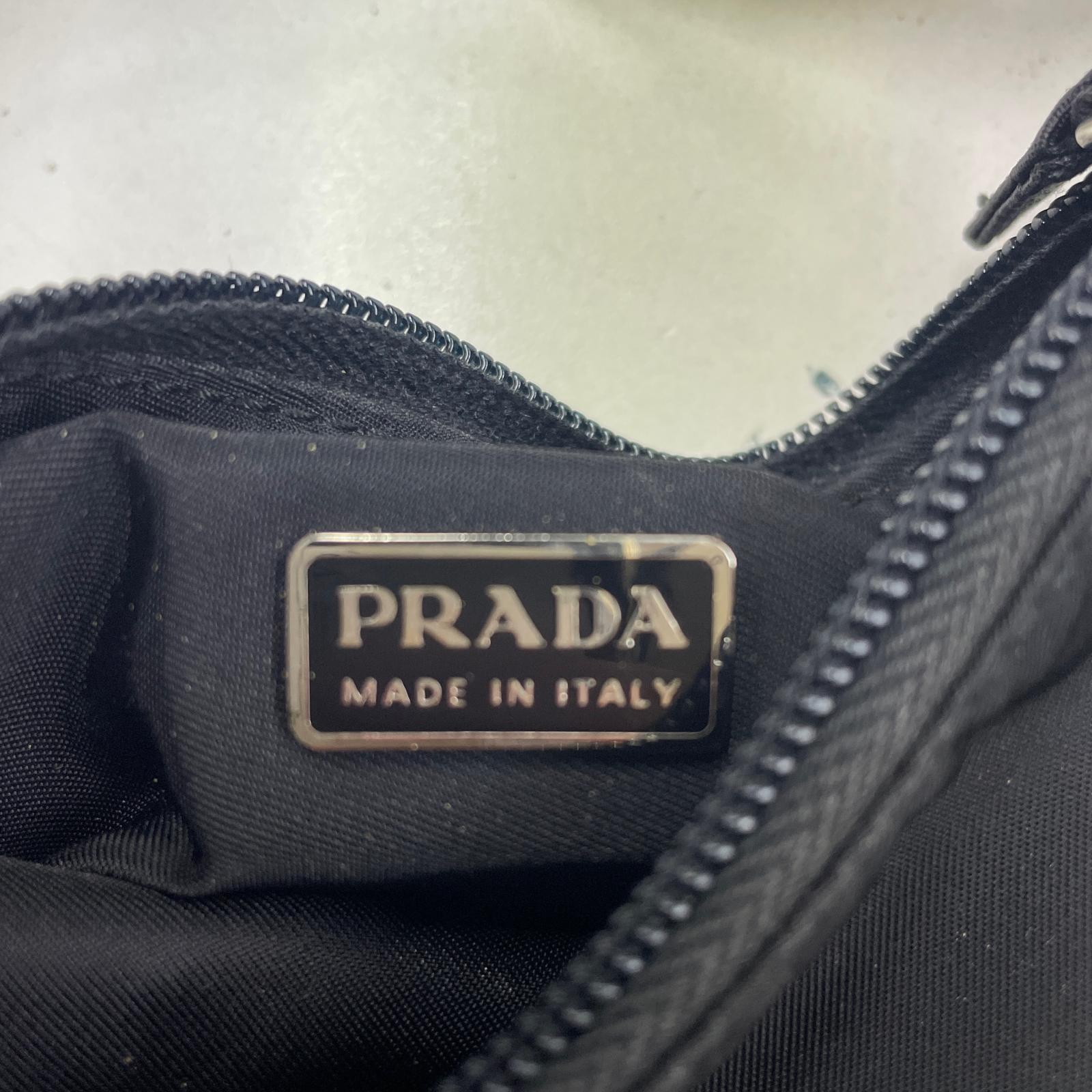 極美品 プラダ テスート ナイロン トライアングルロゴ ハンドバッグ ブラック 黒 レディース RUM CU20-3