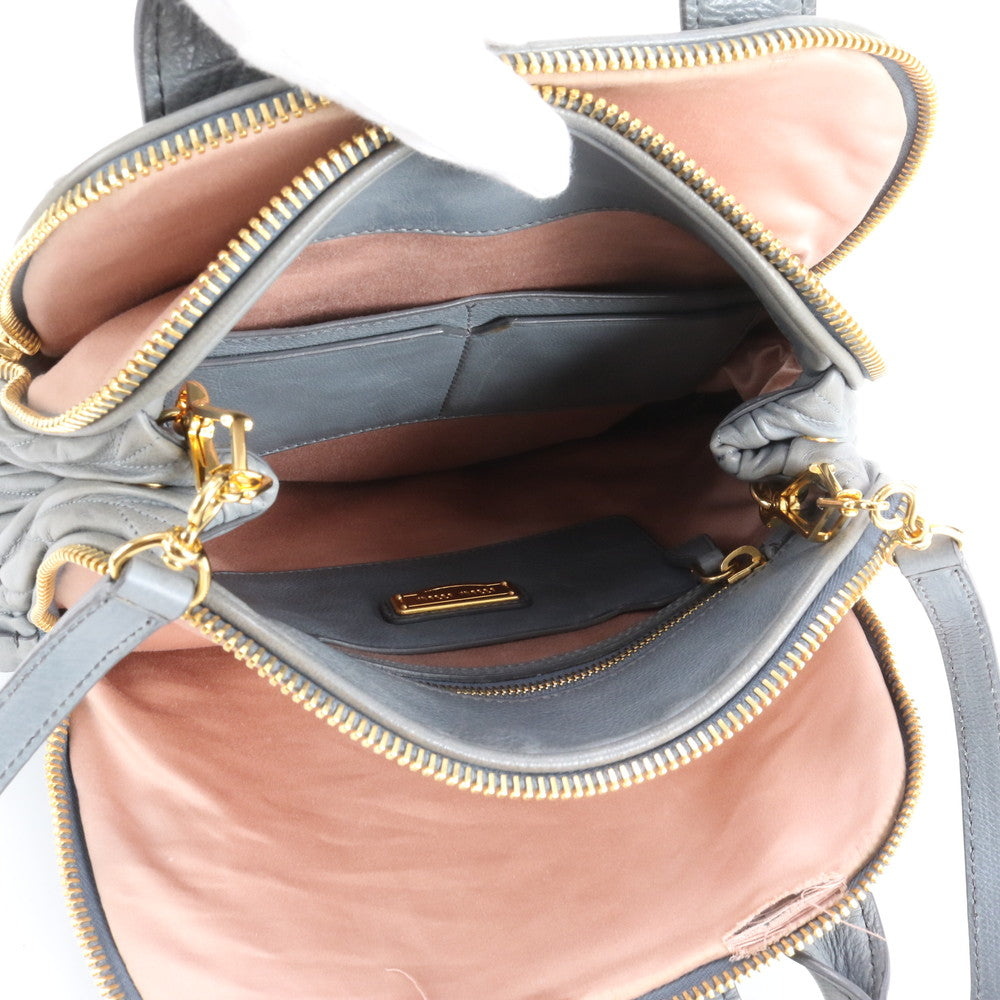 美品 ミュウミュウ ギャランティ付 マテラッセ RL0068 レザー 2WAY ショルダーバッグ 斜め掛け ハンド レディース EEM DS29-8