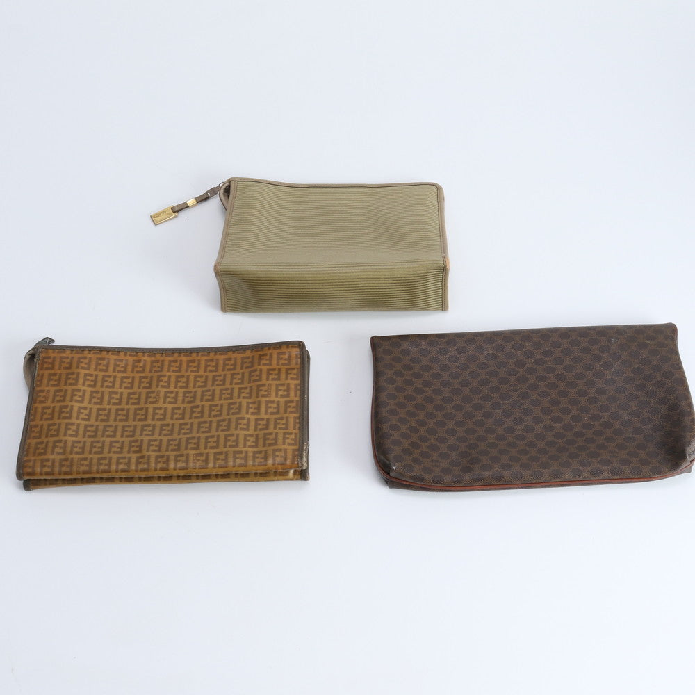 まとめ 3点 セット セリーヌ フェンディ YSL レザー クラッチ バッグ ハンド セカンド ポーチ トート レディース MEE DT41-6