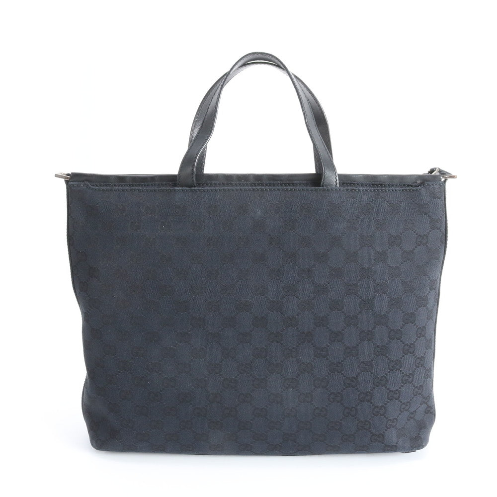 美品 グッチ GGキャンバス 015 3712 レザー ビジネス バッグ 書類鞄 ブリーフケース トート 通勤 ブラック 黒 A4 メンズ EEE DT40-6