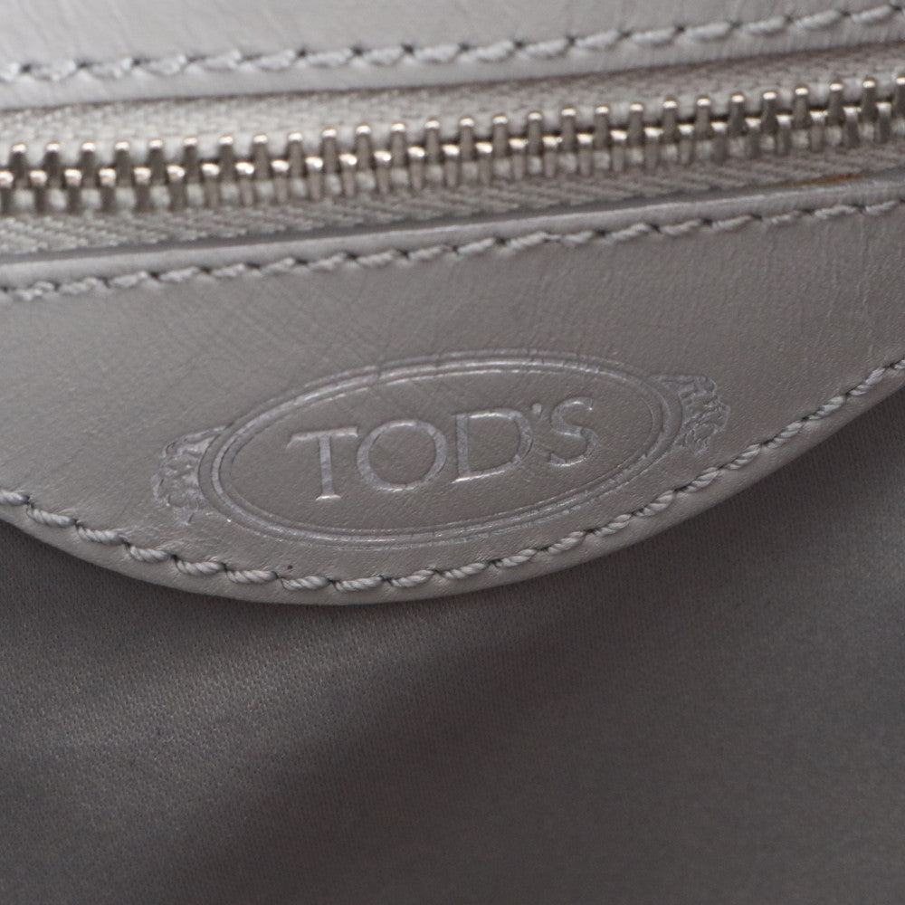 美品 トッズ Gライン レザー 2WAY トート バッグ 斜め掛け ショルダー ハンド グレー レディース EWE DV62-1