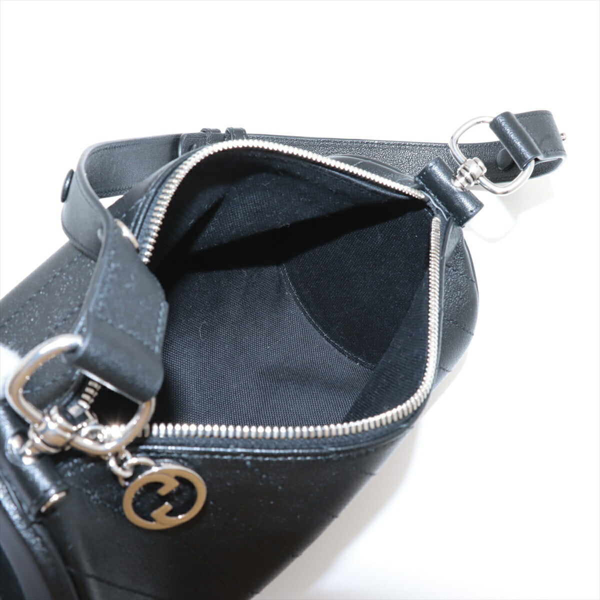 新品同様 グッチ ブロンディ 760169 レザー ショルダーバッグ 肩掛け トート ハンド 本革 ブラック 黒 レディース MMM BX50-66