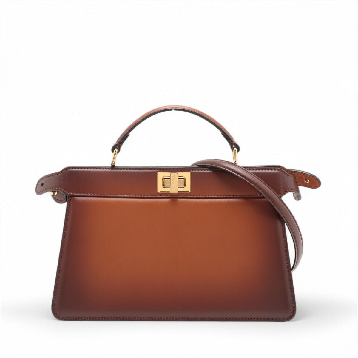 極美品 フェンディ ピーカブー アイシーユー イーストウエスト レザー 2WAY ショルダーバッグ 斜め掛け ハンド レディース RRM BV20-29