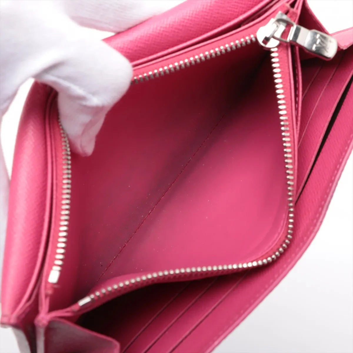 美品 ルイヴィトン エピ ポルトフォイユ サラ ノワール ホットピンク M64322 レザー 長財布 ウォレット レディース MMM CF50-11