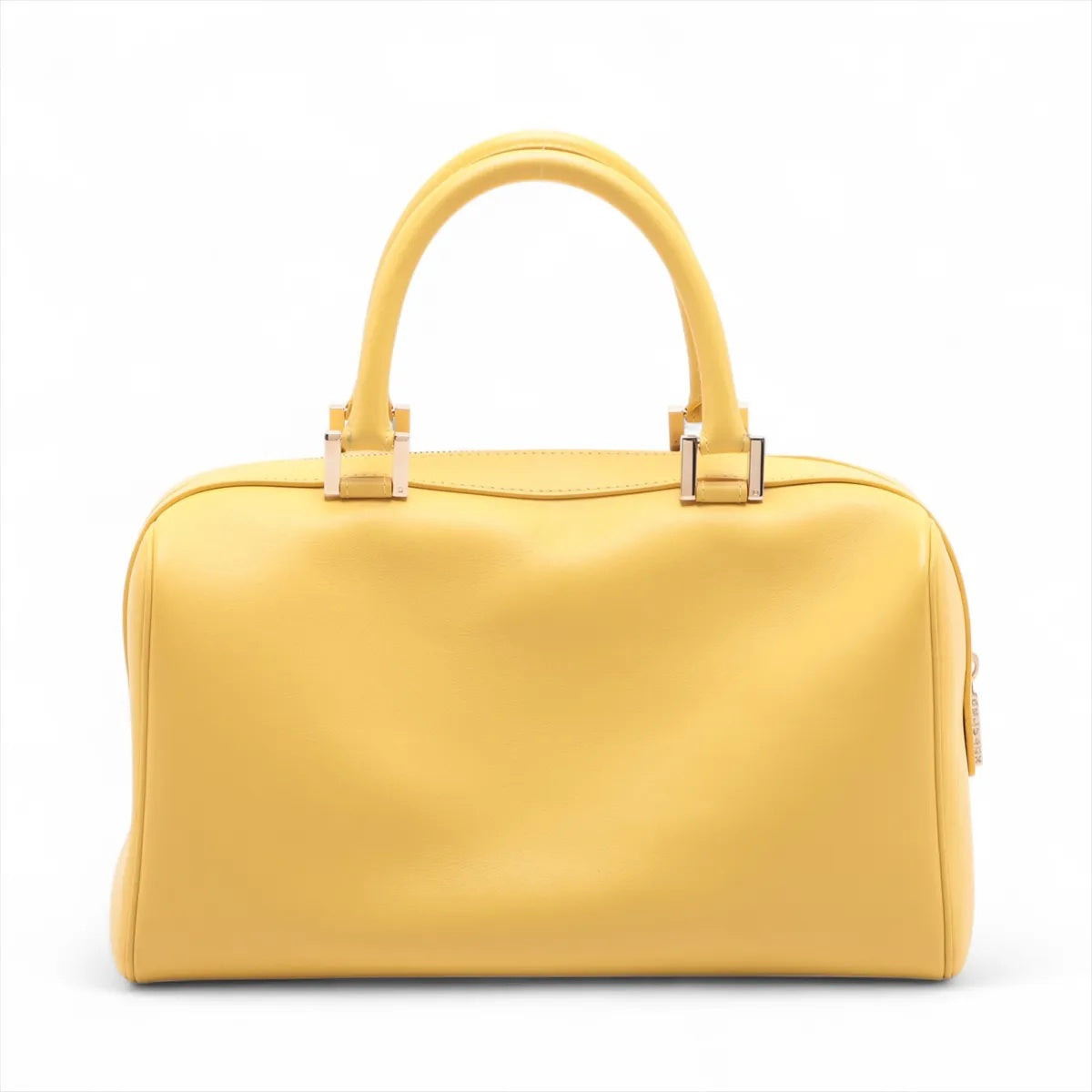 極美品 DELVAUX デルヴォー ルイーズ イエロー レザー ハンドバッグ トート 本革 ブランド 高級 レディース MMM CG50-24