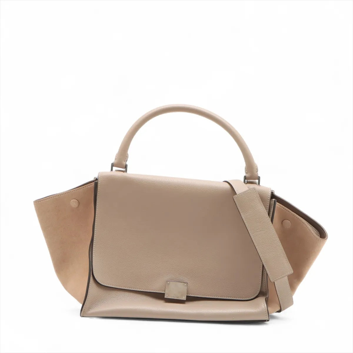 美品 セリーヌ トラペーズ ベージュ 肩掛け レザー 2WAY ハンドバッグ トート ショルダー 本革 レディース MMM CN50-11