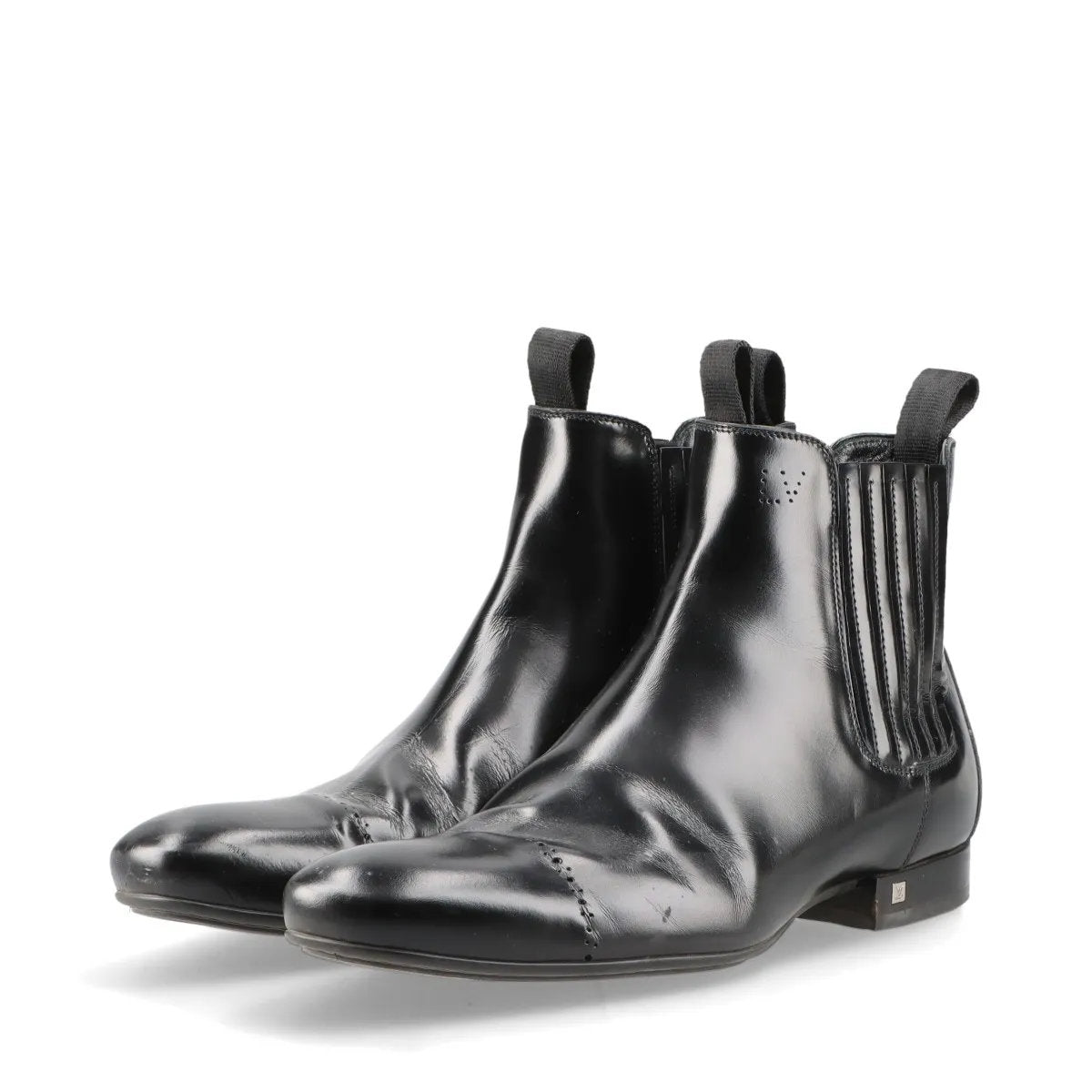 美品 ルイヴィトン 6 1/2 レザー ショート ブーツ 靴 シューズ 革靴 紳士 本革 ブラック 黒 メンズ MMM CQ50-8