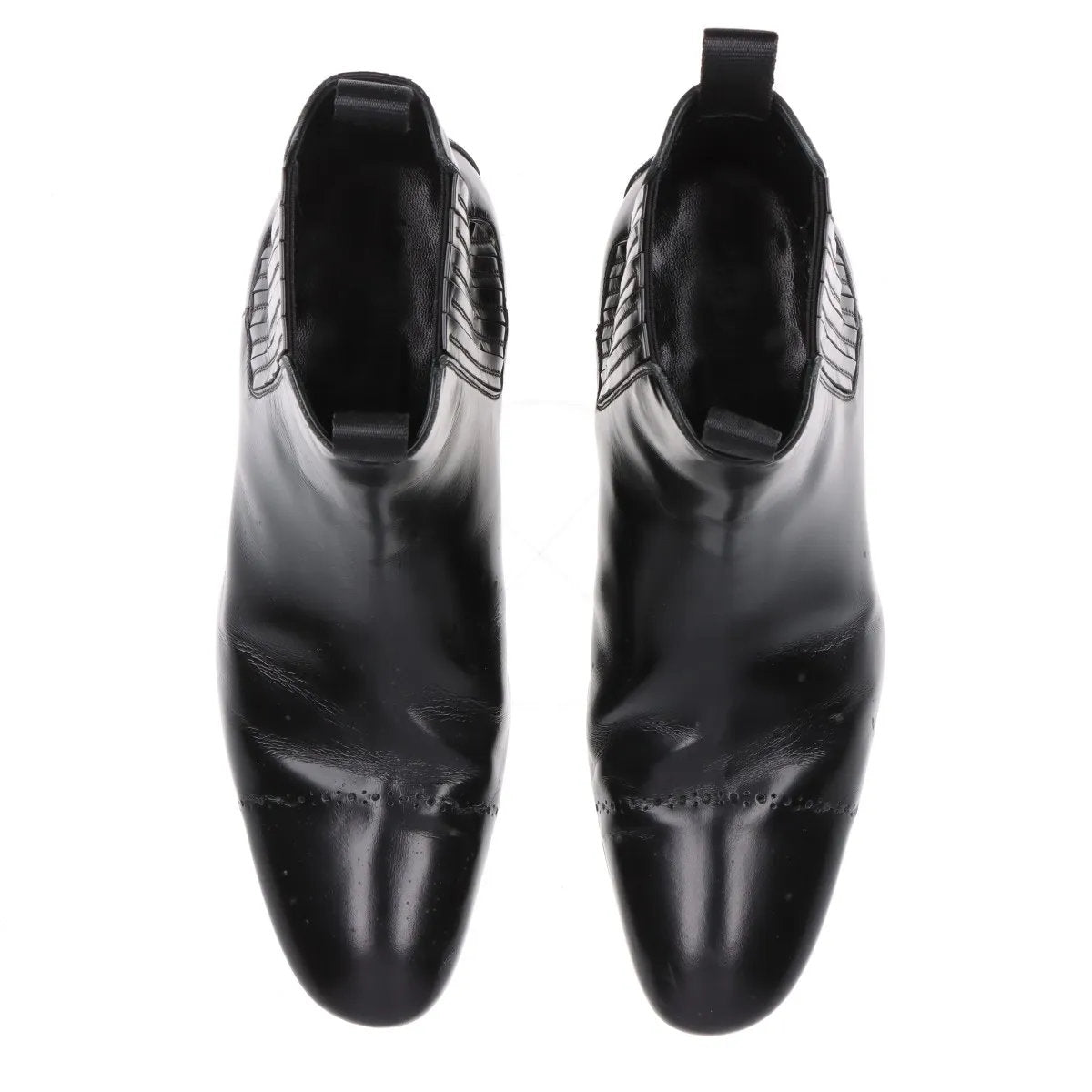 美品 ルイヴィトン 6 1/2 レザー ショート ブーツ 靴 シューズ 革靴 紳士 本革 ブラック 黒 メンズ MMM CQ50-8
