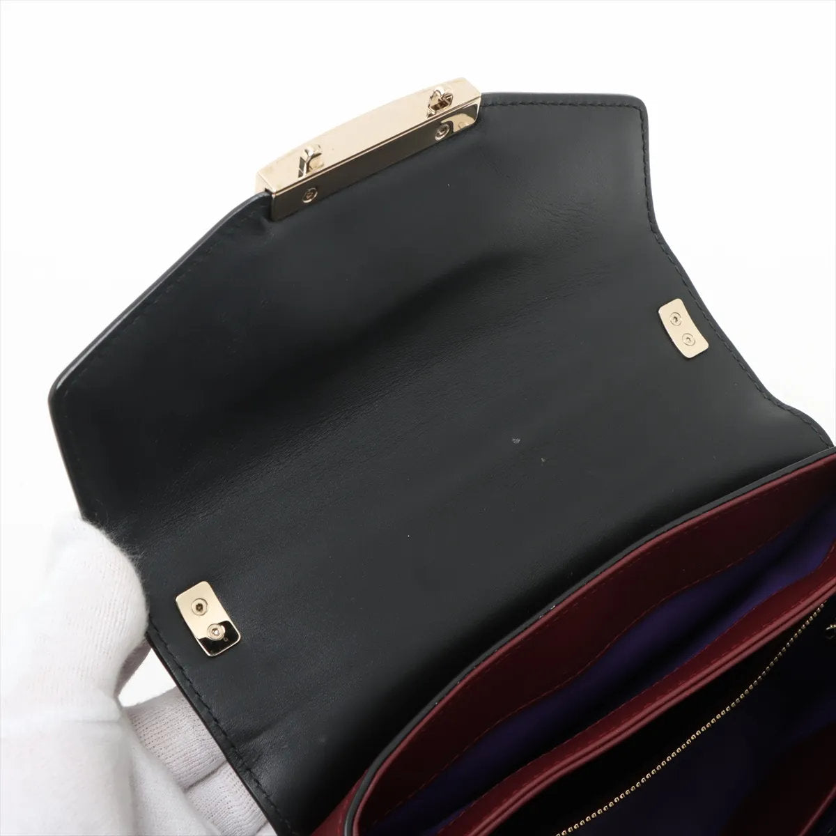 美品 ブルガリ セルペンティ ヴァイパー レザー 2WAY ハンドバッグ 斜め掛け ショルダー ボルドー レディース MMM CS50-5