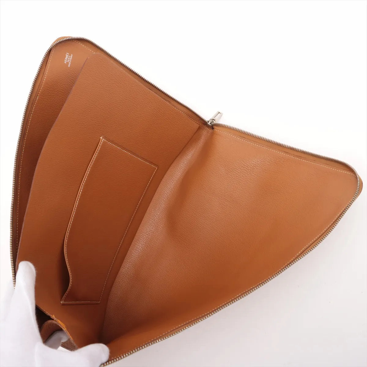 美品 エルメス Z 刻印 ヴォーバレニアフォーブル レザー セカンドバッグ クラッチ ポーチ 通勤 A4 メンズ レディース MMM CS50-9