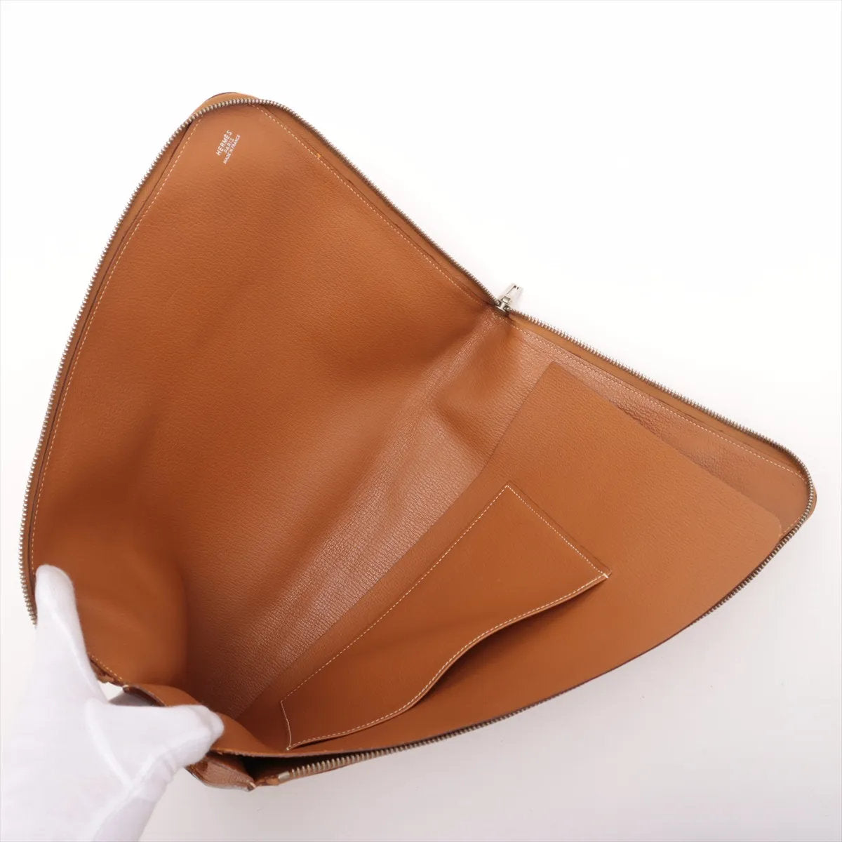 美品 エルメス Z 刻印 ヴォーバレニアフォーブル レザー セカンドバッグ クラッチ ポーチ 通勤 A4 メンズ レディース MMM CS50-9