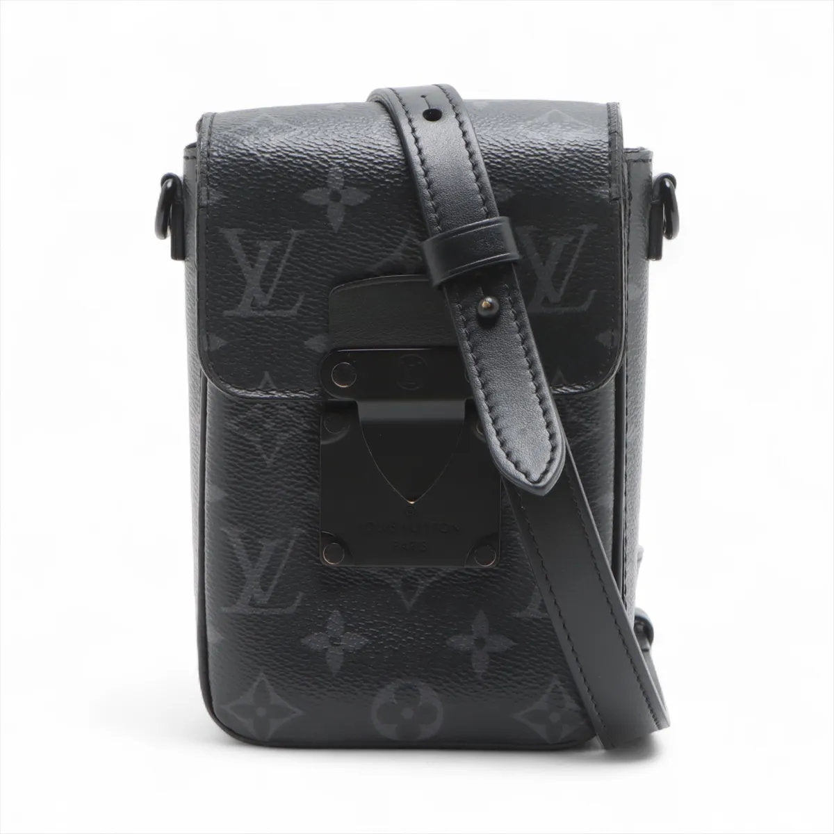 極美品 現行品 ルイヴィトン RFID モノグラム エクリプス Sロック ヴェルティカル ウェアラブル ウォレット レザー メンズ EEE CV51-4