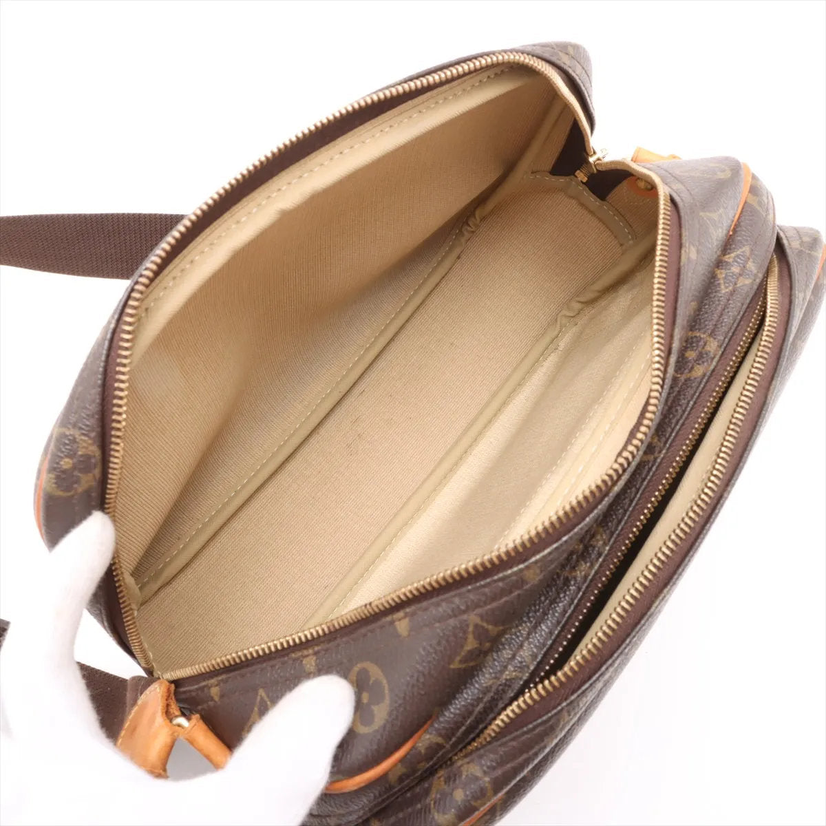 美品 ルイヴィトン モノグラム リポーター PM M45254 レザー ショルダーバッグ 斜め掛け クロスボディ 本革 レディース EEE CV52-7