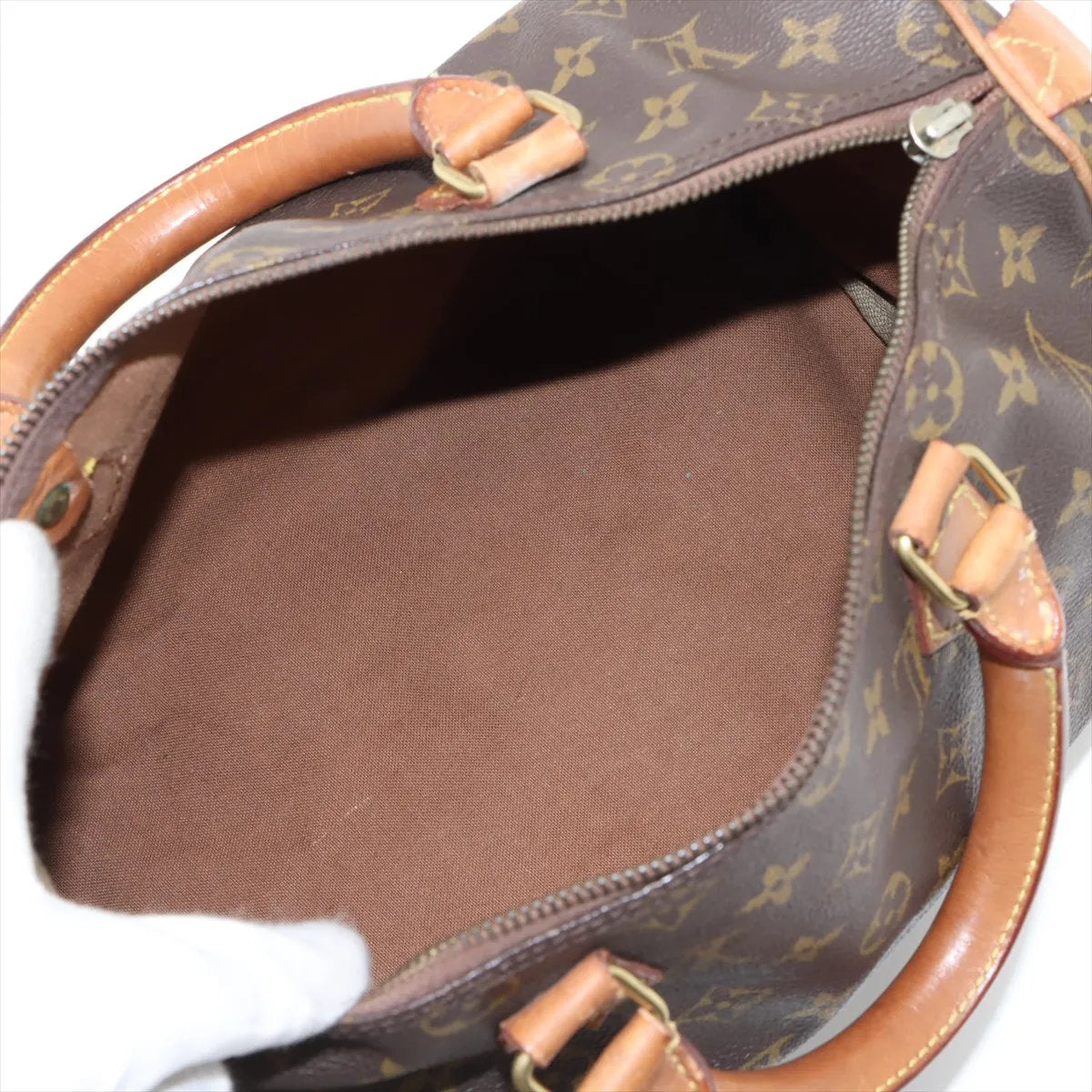 ルイヴィトン モノグラム スピーディ 30 M41526 レザー ミニ ボストン ハンドバッグ トート ブラウン 茶色 レディース EEE CV53-3
