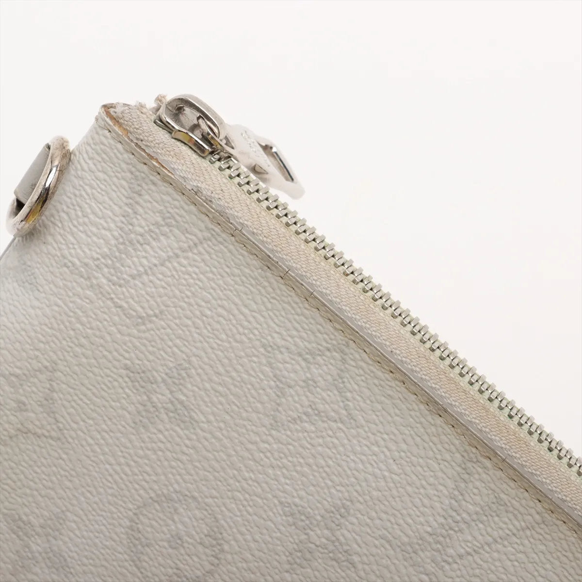 美品 ルイヴィトン モノグラム ホワイト ジップド ポーチ GM M68310 レザー セカンドバッグ クラッチ ポーチ メンズ MMM CV53-10