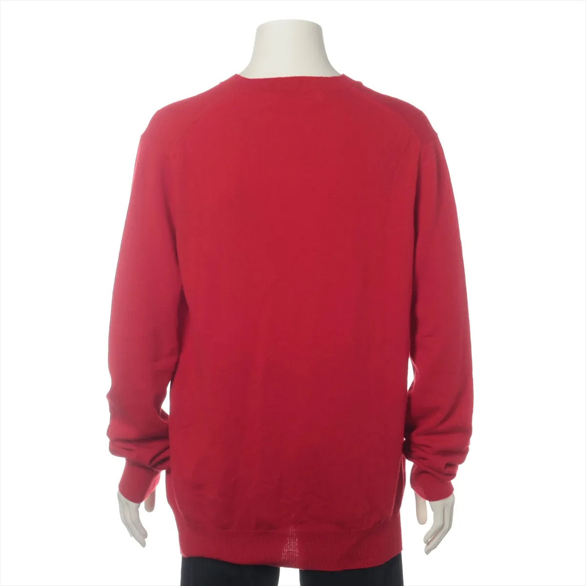 美品 プレイ コムデギャルソン 23AW ウール トップス XL レッド ワンポイント ロゴ ワッペン ニット メンズ MMM CP51-5