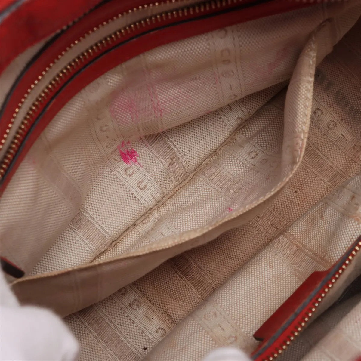 美品 グッチ ディアマンテ レッド 354224 レザー 2WAY ハンドバッグ 斜め掛け ショルダー 本革 ブランド レディース MMM CR52-10