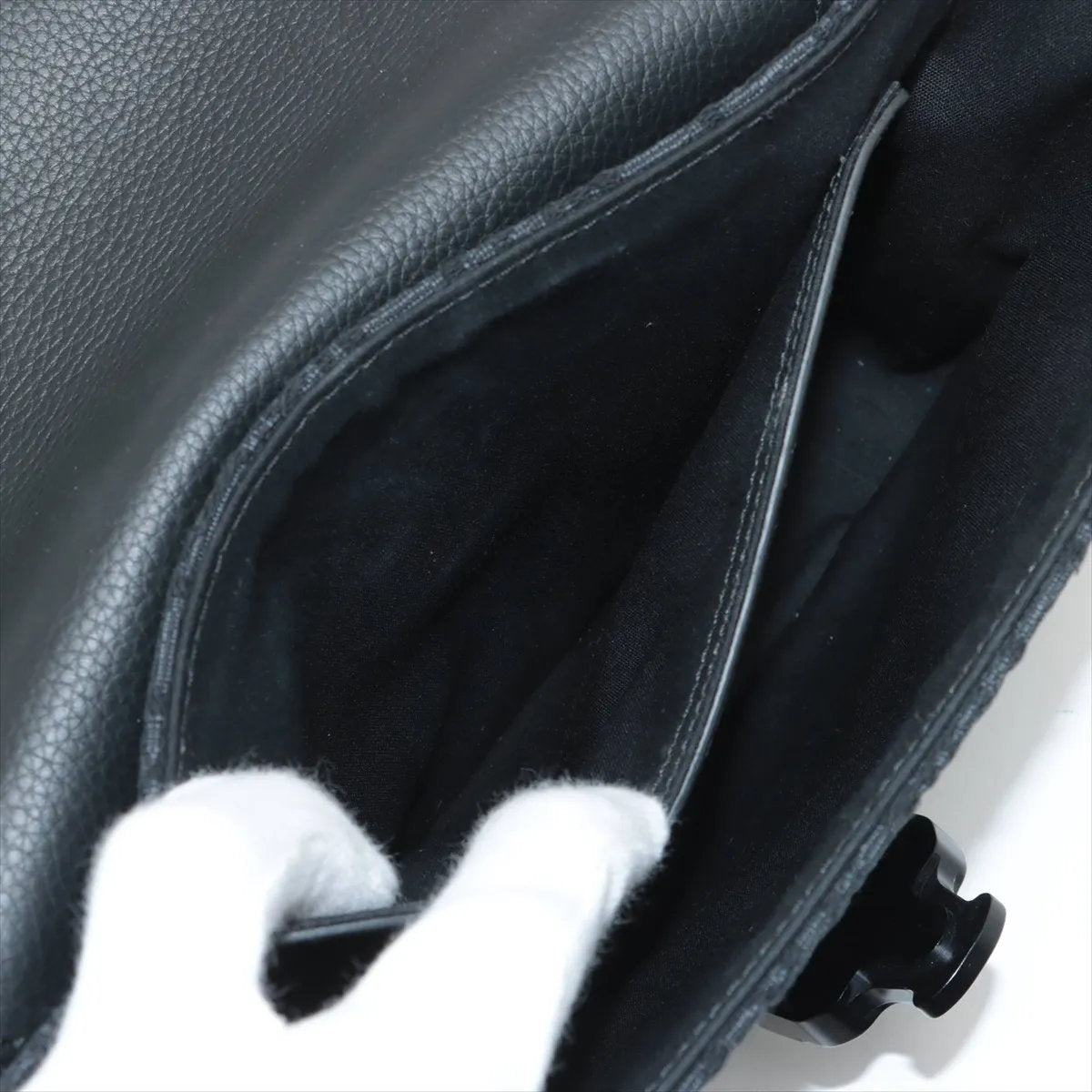 美品 クリスチャンディオール サドル レザー ミニ メッセンジャー ショルダーバッグ 斜め掛け ビジネス ブラック メンズ EEE CT51-9