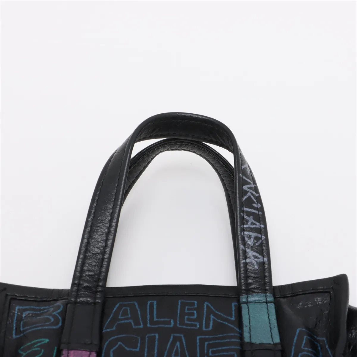 美品 バレンシアガ グラフィティ バザールショッパー XS レザー 2WAY トートバッグ 斜め掛け ショルダー 513989 レディース EEE CV52-2