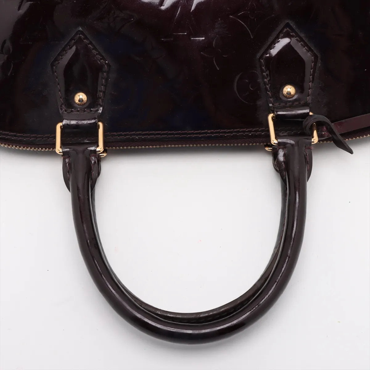 美品 ルイヴィトン モノグラム ヴェルニ アルマ GM アマラント M93595 レザー ハンドバッグ 本革 レディース MMM CV53-8