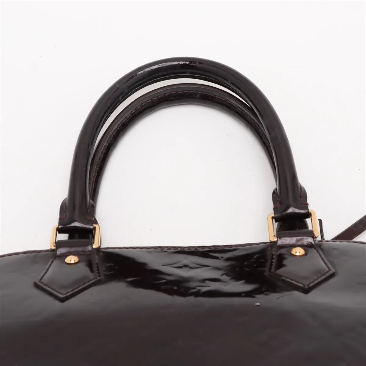 美品 ルイヴィトン モノグラム ヴェルニ アルマ GM アマラント M93595 レザー ハンドバッグ 本革 レディース MMM CV53-8