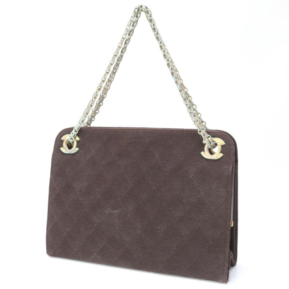 シャネル マトラッセ ステッチ チェーン 2WAY ショルダーバッグ 肩掛け トート ハンド ブラウン レザー レディース MMM BR19-8