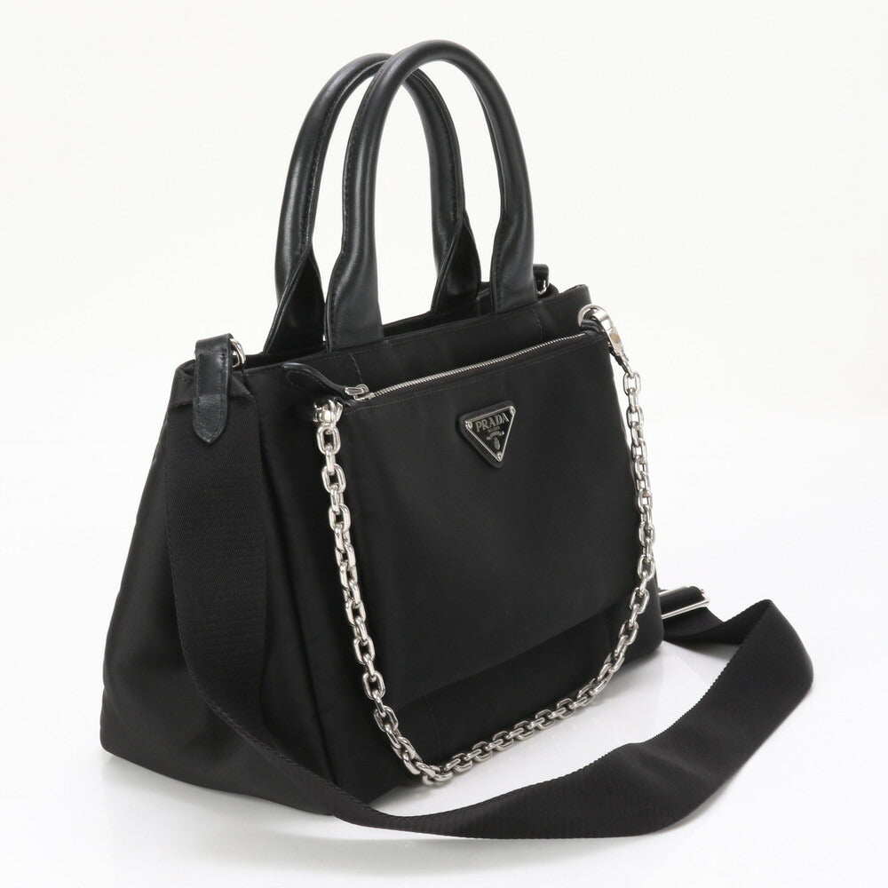 極美品 プラダ ギャランティ付 テスート ナイロン レザー 2WAY ショルダーバッグ 1BG364 斜め掛け ハンド トート レディース EEE AW1-4