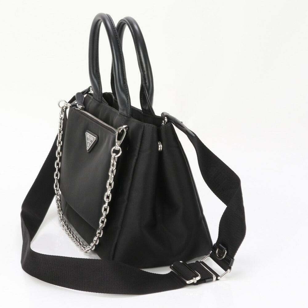 極美品 プラダ ギャランティ付 テスート ナイロン レザー 2WAY ショルダーバッグ 1BG364 斜め掛け ハンド トート レディース EEE AW1-4