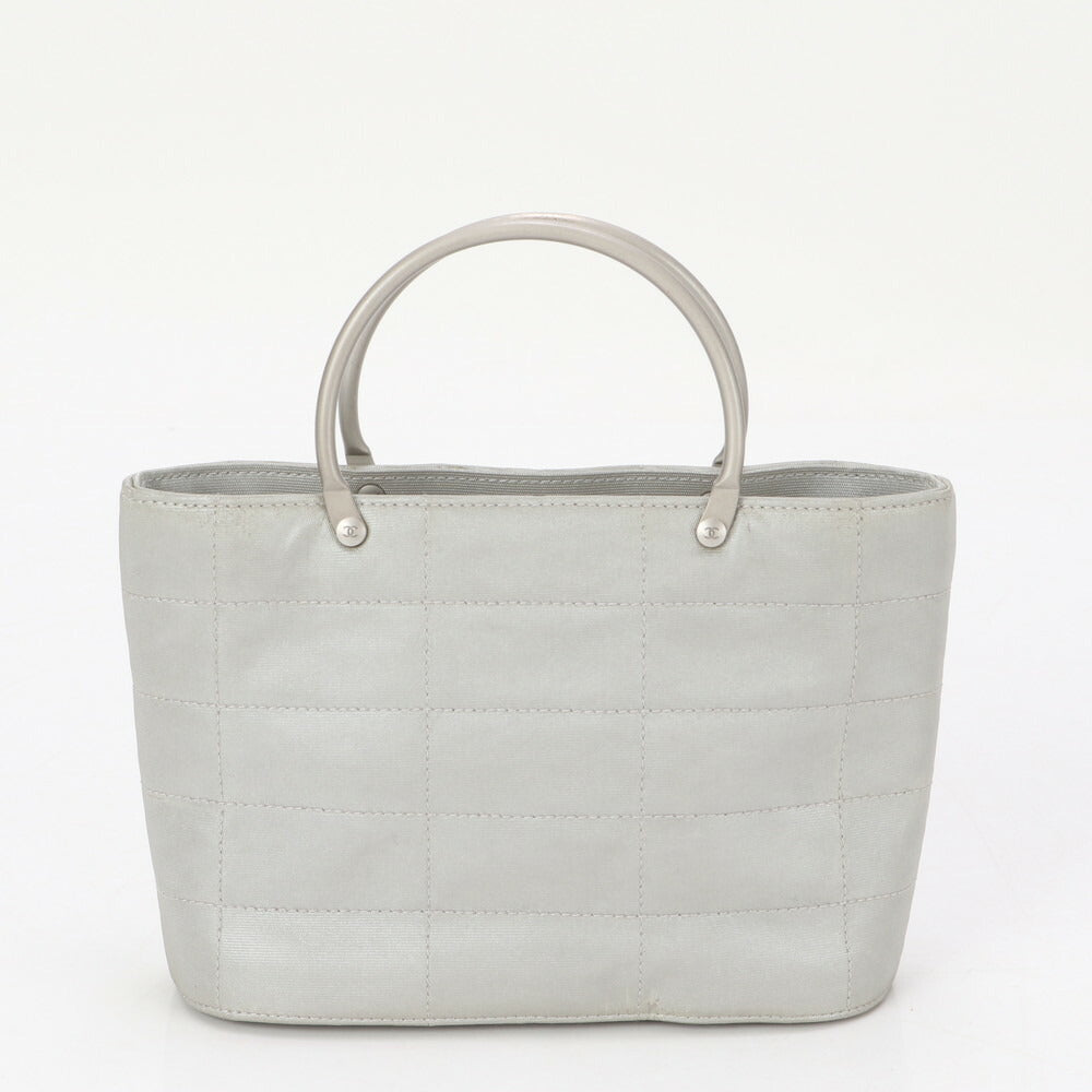 美品 シャネル シリアルシール付 ハンドバッグ トート グレー シルバー ココマーク レディース MLM BA1-8