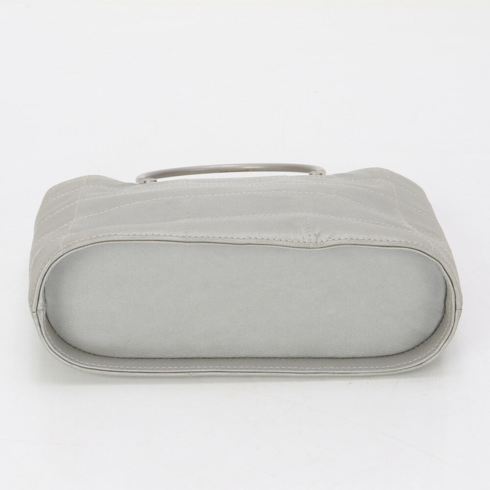 美品 シャネル シリアルシール付 ハンドバッグ トート グレー シルバー ココマーク レディース MLM BA1-8