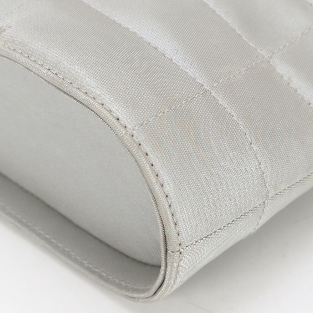 美品 シャネル シリアルシール付 ハンドバッグ トート グレー シルバー ココマーク レディース MLM BA1-8