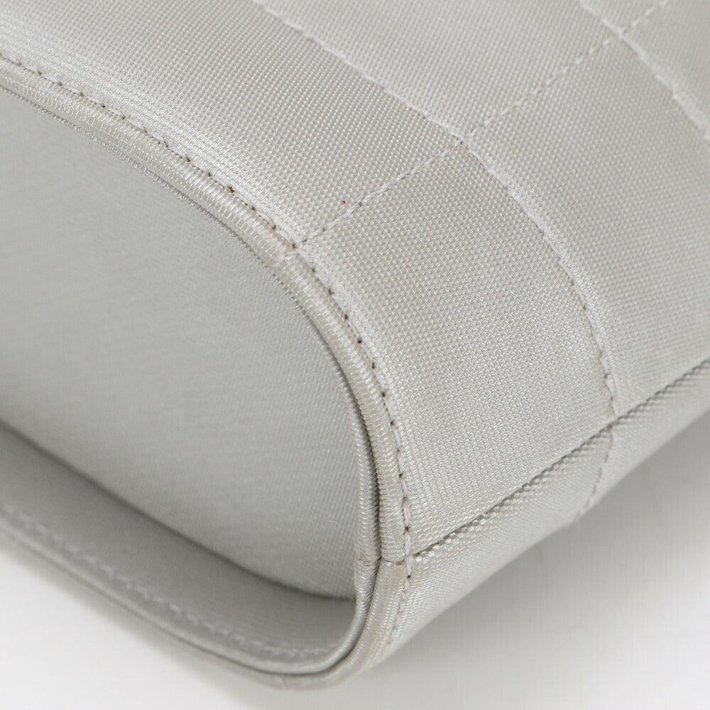 美品 シャネル シリアルシール付 ハンドバッグ トート グレー シルバー ココマーク レディース MLM BA1-8