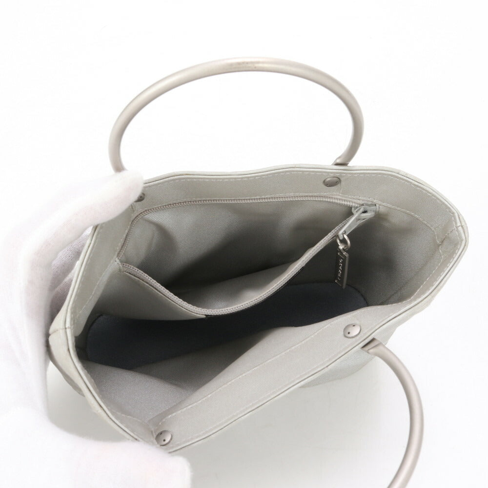 美品 シャネル シリアルシール付 ハンドバッグ トート グレー シルバー ココマーク レディース MLM BA1-8