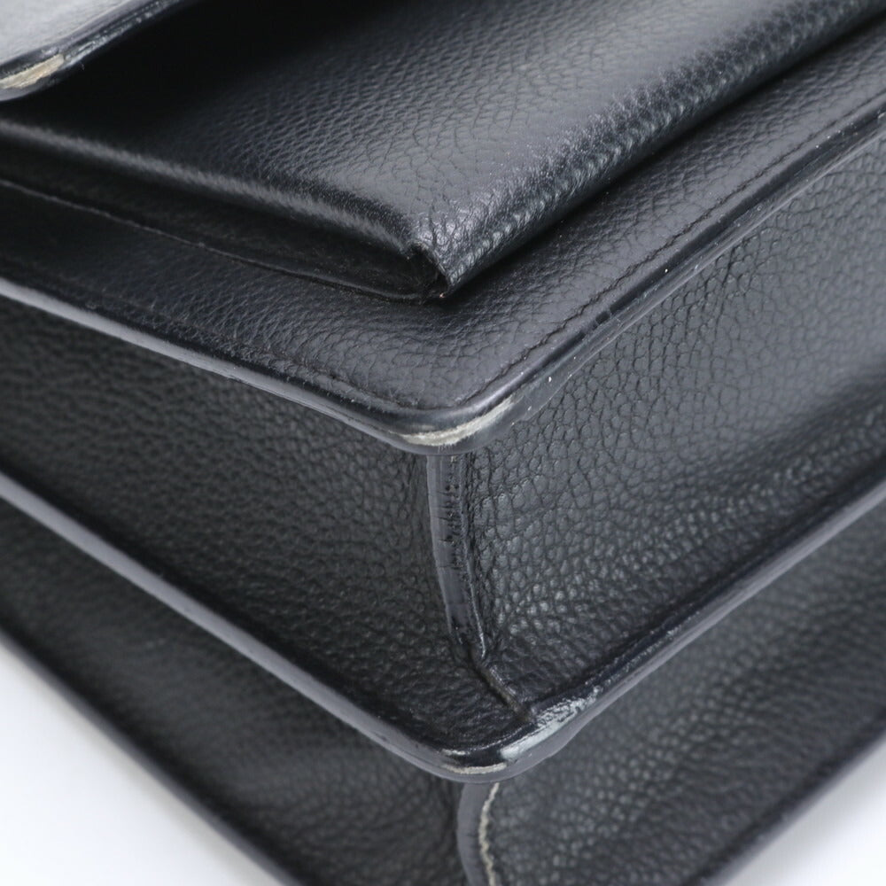 極美品 YSL イヴ サンローラン サンセット レザー ショルダーバッグ 斜め掛け ハンド トート シルバー 金具 レディース ELE BH5-7