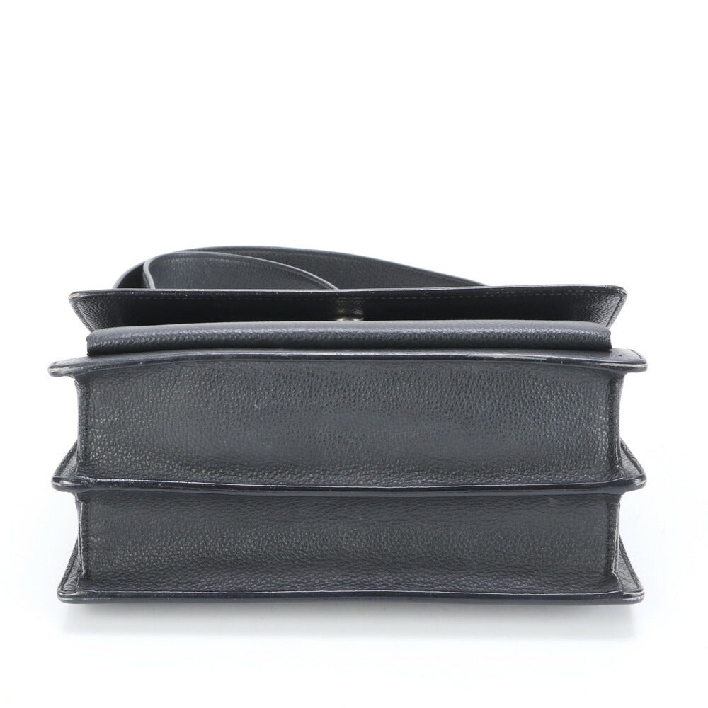 極美品 YSL イヴ サンローラン サンセット レザー ショルダーバッグ 斜め掛け ハンド トート シルバー 金具 レディース ELE BH5-7