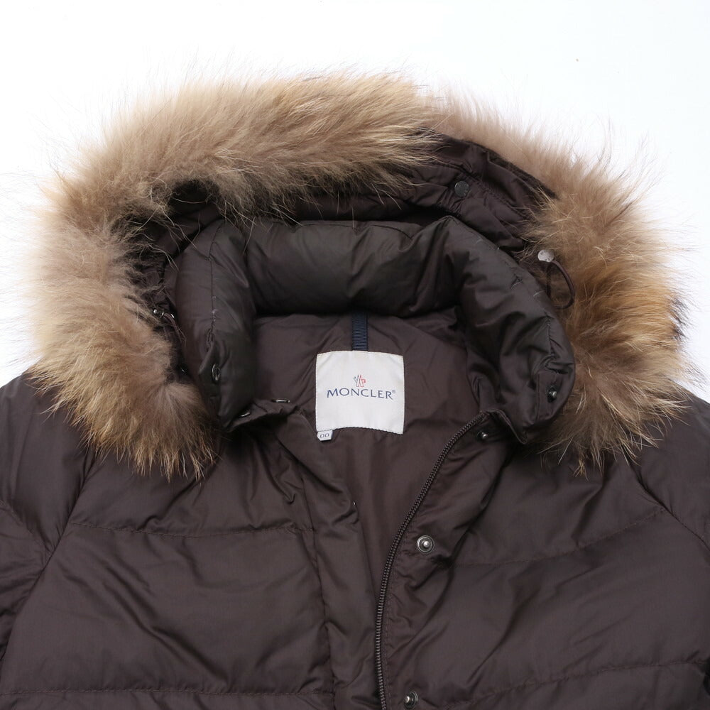 美品 モンクレール バレンタイン ウエストシェイプ ダウンジャケット コート 00 フード 付 アウター 上着 49353レディース MRM BL14-10