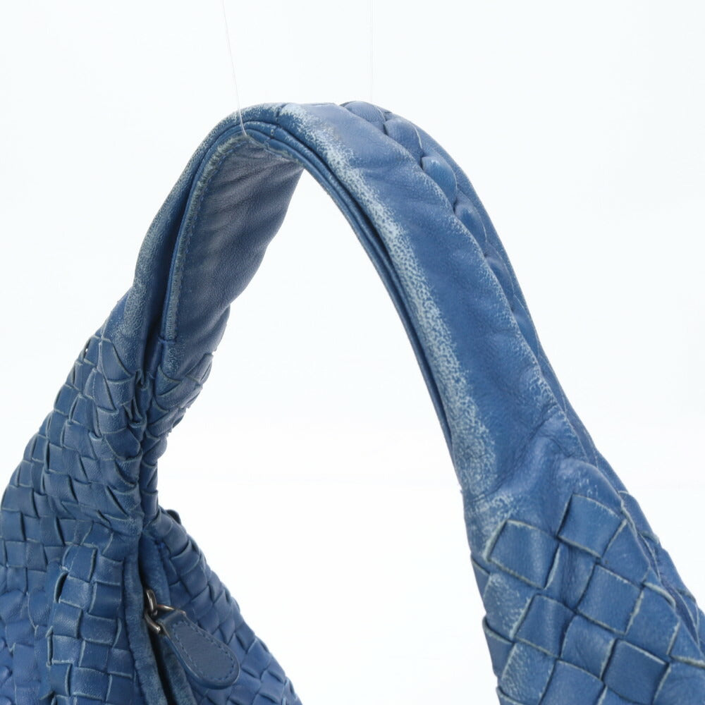 ボッテガヴェネタ イントレチャート ホーボー ブルー レザー ショルダーバッグ 肩掛け トート ハンド レディース MRM BL28-9