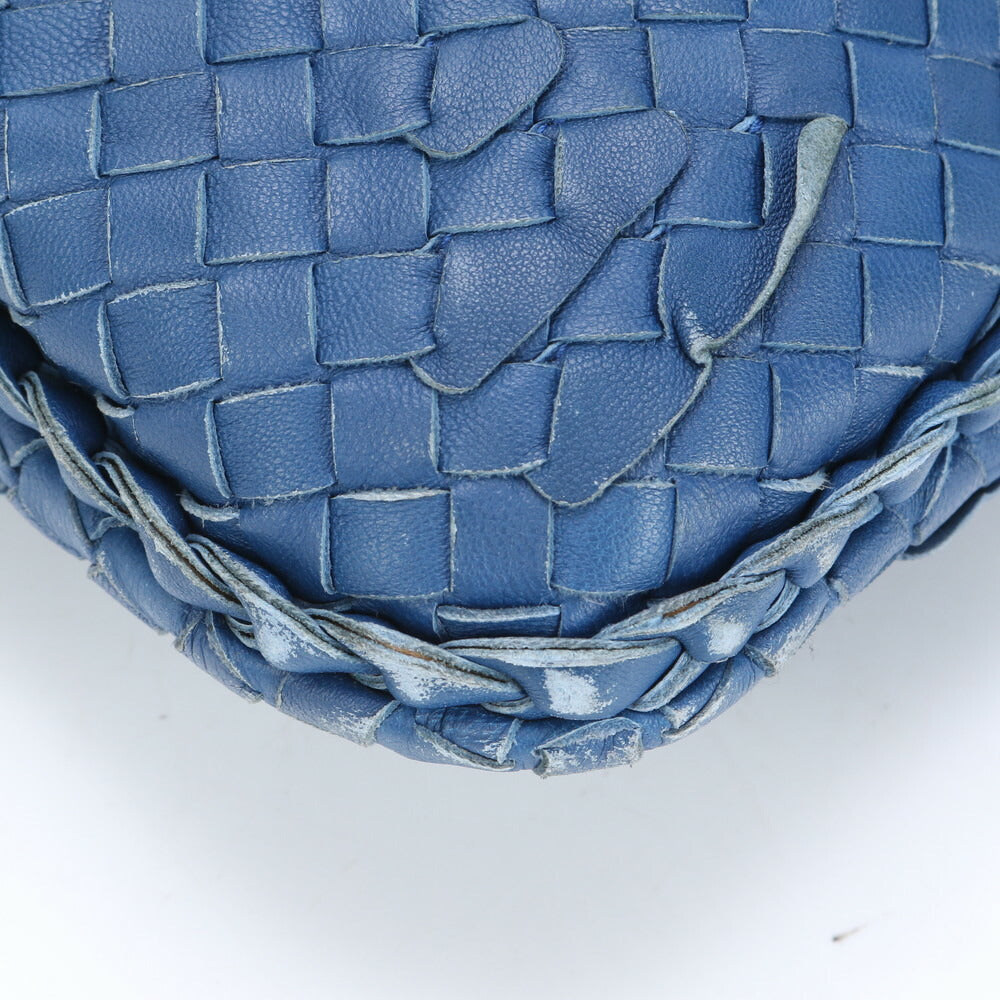 ボッテガヴェネタ イントレチャート ホーボー ブルー レザー ショルダーバッグ 肩掛け トート ハンド レディース MRM BL28-9