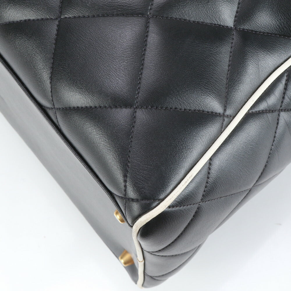 極美品 シャネル シリアルシール付 マトラッセ ロゴ レザー ボストン バッグ 出張 旅行 ハンド ショルダー A4 レディース MME BM16-6