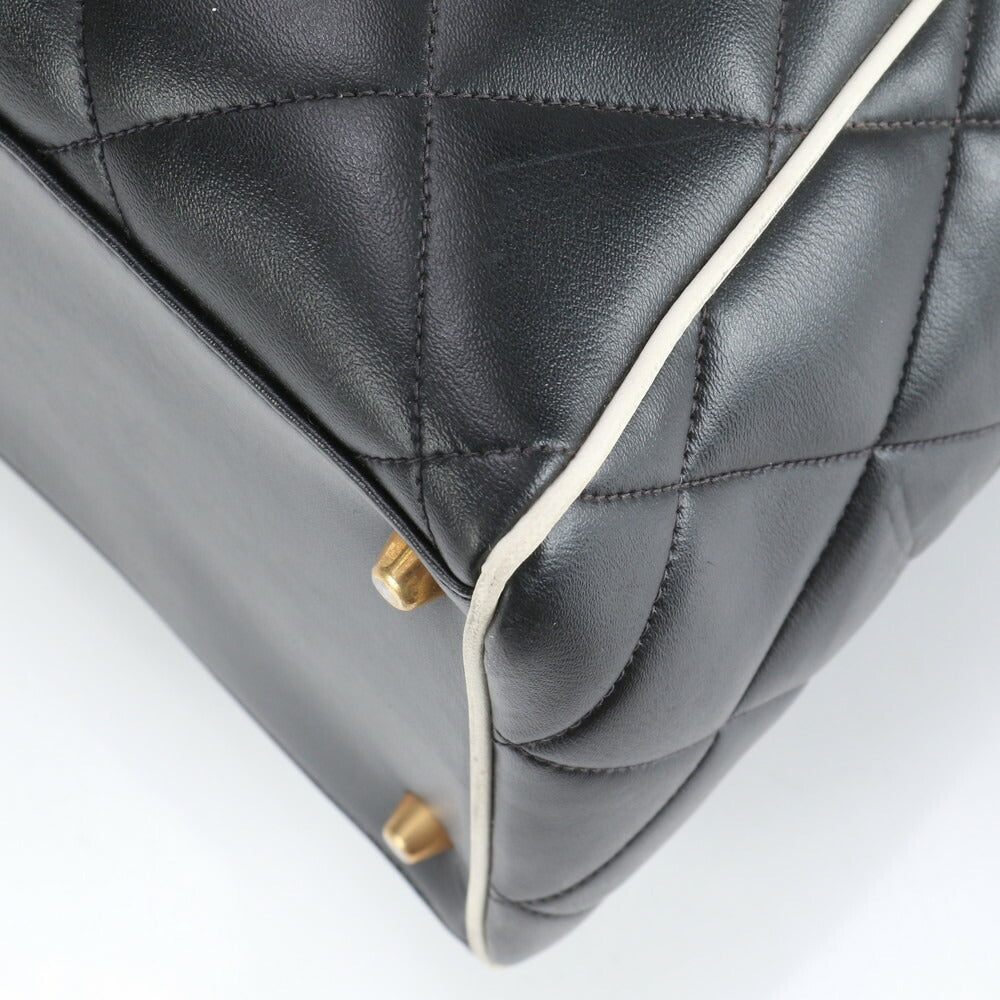 極美品 シャネル シリアルシール付 マトラッセ ロゴ レザー ボストン バッグ 出張 旅行 ハンド ショルダー A4 レディース MME BM16-6