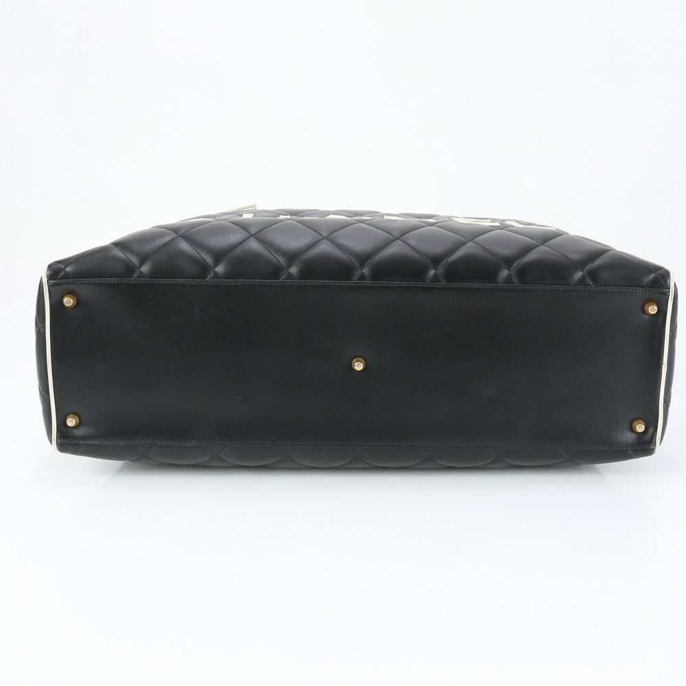 極美品 シャネル シリアルシール付 マトラッセ ロゴ レザー ボストン バッグ 出張 旅行 ハンド ショルダー A4 レディース MME BM16-6