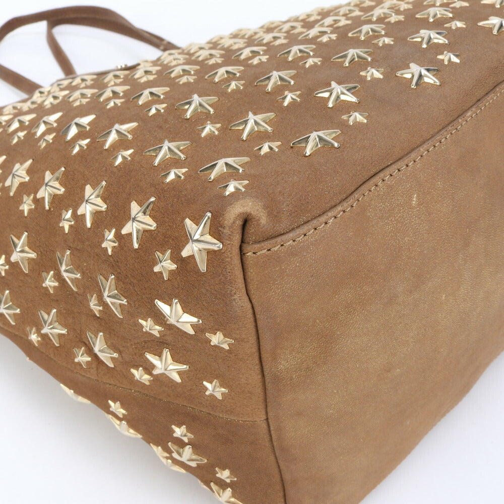 ジミーチュウ ホログラムシール サシャ M スタッズ スター レザー トート バッグ 肩掛け ショルダー ハンド A4 レディース EEE BM23-9