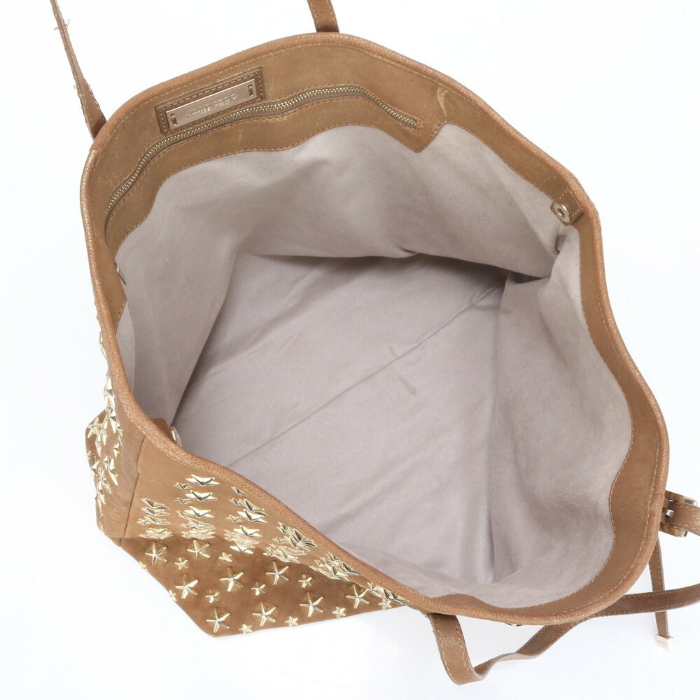 ジミーチュウ ホログラムシール サシャ M スタッズ スター レザー トート バッグ 肩掛け ショルダー ハンド A4 レディース EEE BM23-9