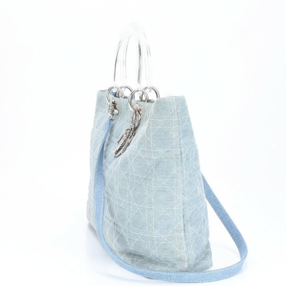 ディオール ギャランティカード カナージュ レディディオール デニム 2WAY トート バッグ 斜め掛け ショルダー レディース RRE BR3-1