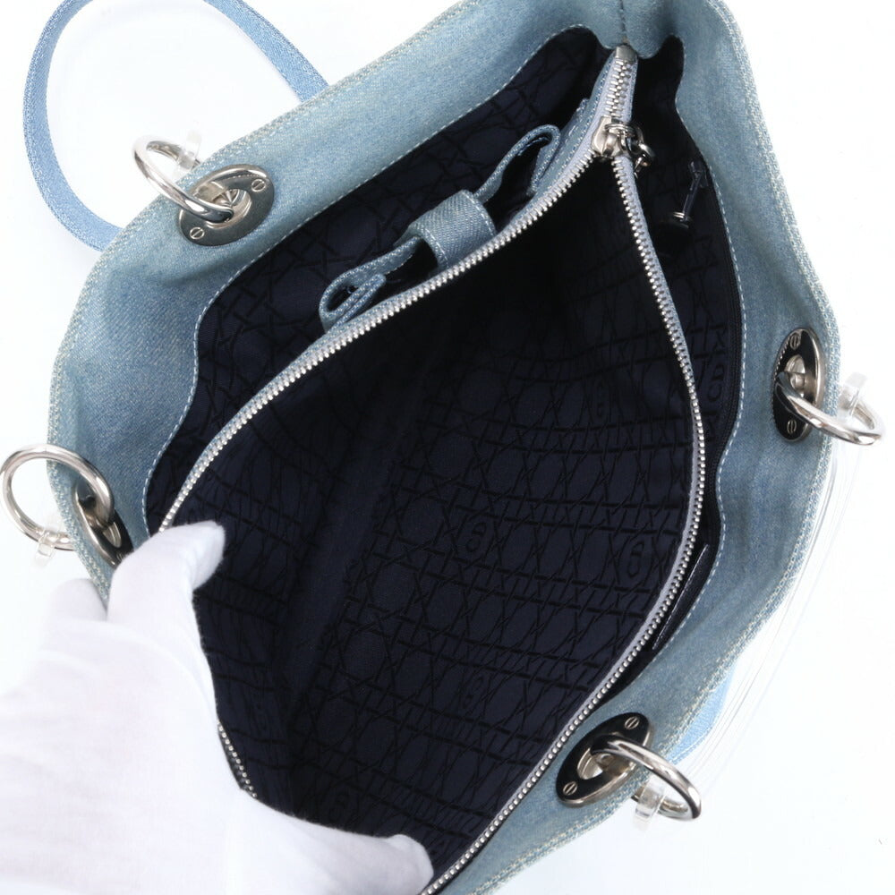 ディオール ギャランティカード カナージュ レディディオール デニム 2WAY トート バッグ 斜め掛け ショルダー レディース RRE BR3-1