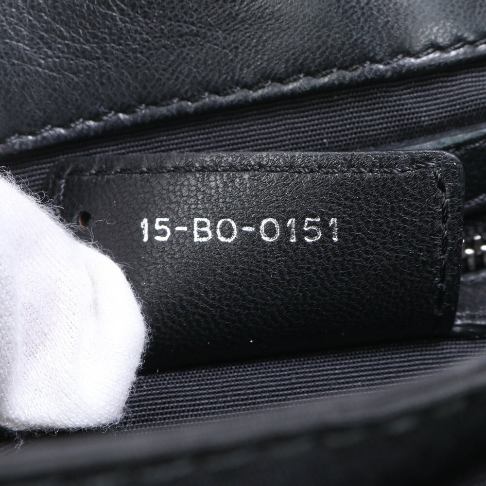 クリスチャンディオール ギャランティ付 カナージュ ニューロック レザー ショルダーバッグ 肩掛け ブラック レディース RRM BR2-7