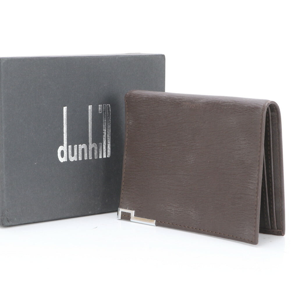 ダンヒル ギャランティカード付 レザー 二つ折り 財布 長財布 コンパクト ウォレット ブラウン ラウンドファスナー メンズ EUE BR8-2